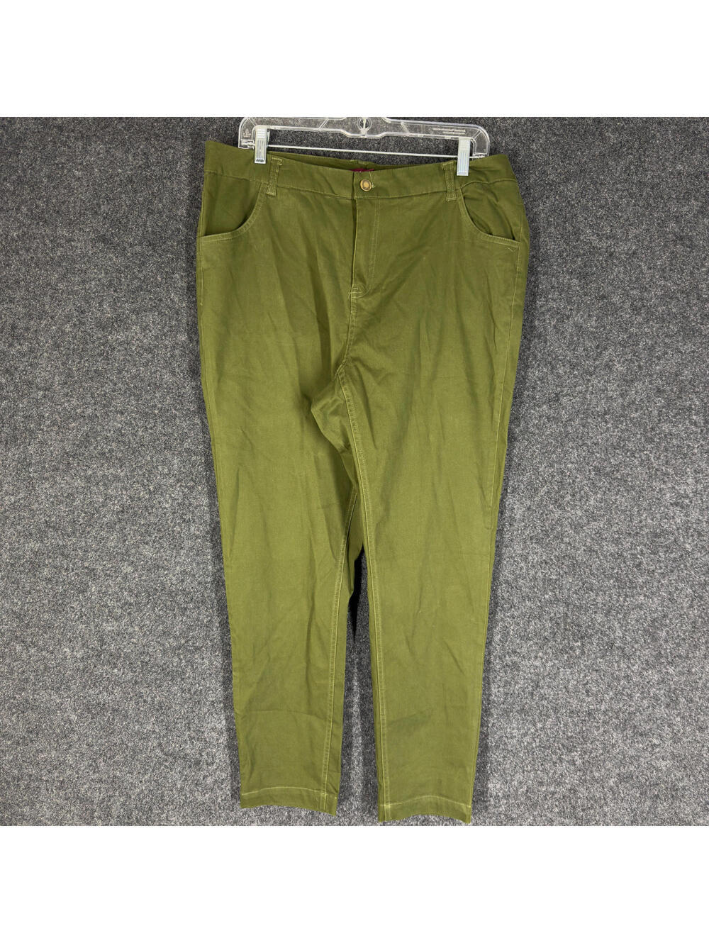 Jessica London Jeans Women 16 Green Denim Medium Wash High Rise Tapered Pockets